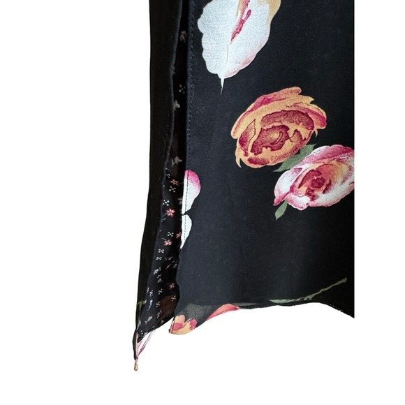 Vtg 90’s Reversible Floral Print Black Sleeveless‎ Summer Dress Women’s Size M/L - Picture 3 of 8